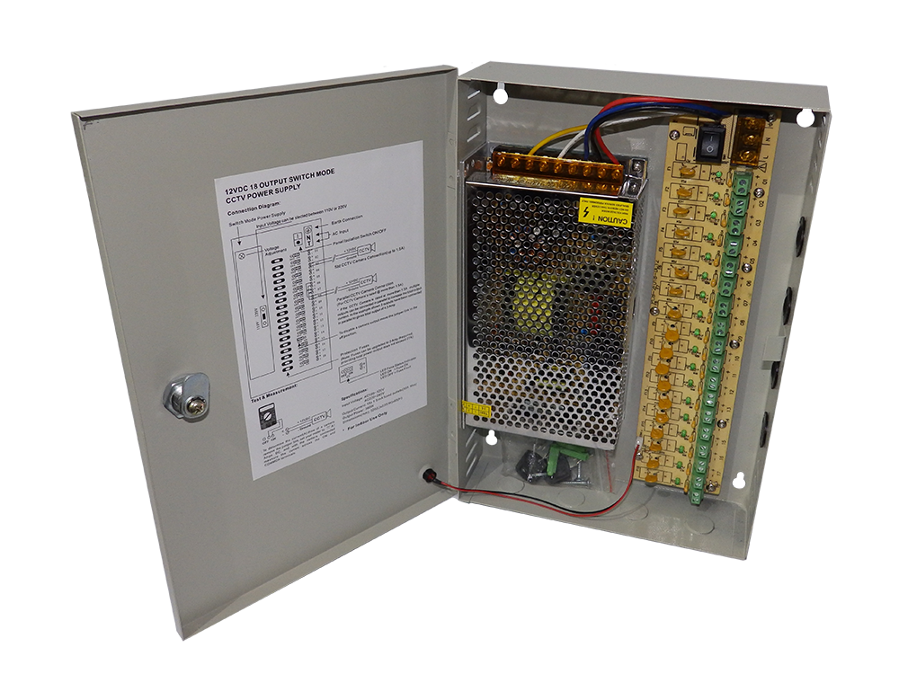 Блок питания 12В 20А бокс с ключом