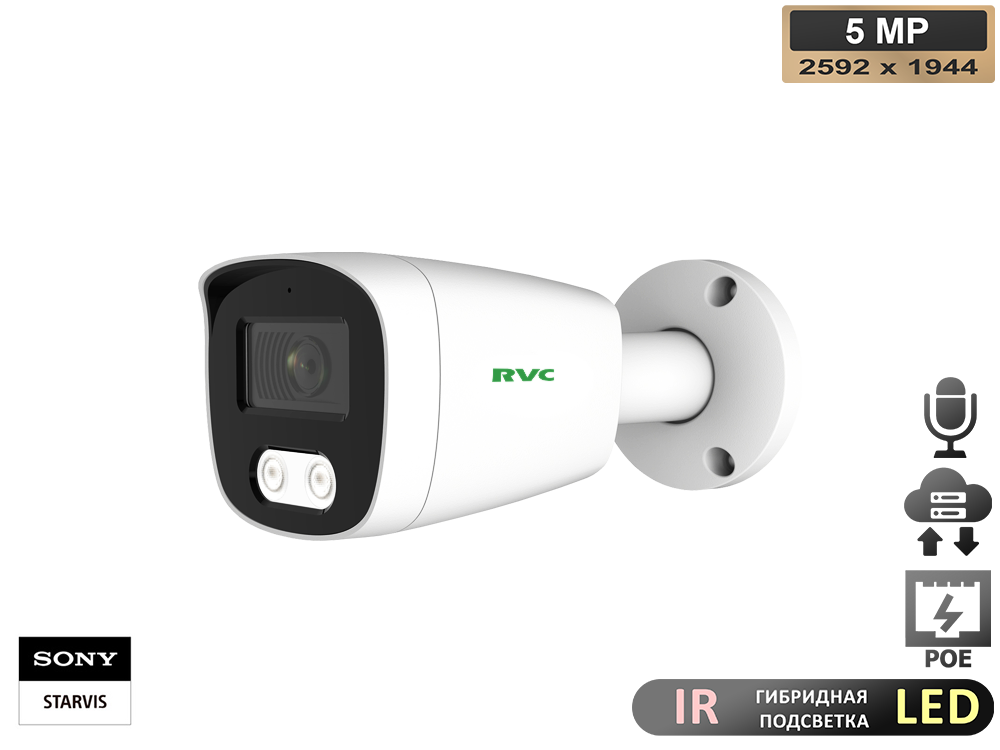 IP Уличная Фиксированная камера 1/2.8" SONY STARVIS 5MP