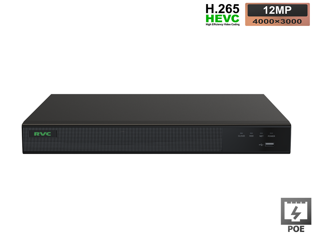 Цифровой IP 4K видеорегистратор 16 x (16-POE) 12MP H.265