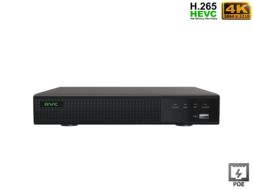 Цифровой IP 4K видеорегистратор 9 x (4-POE) 8MP H.265